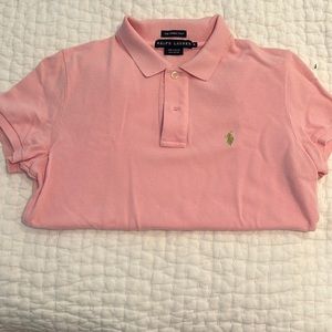 Vintage, Ralph Lauren, pink short sleeve knit skinny polo